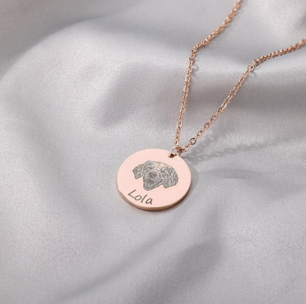 Pet Face Engraved Necklace