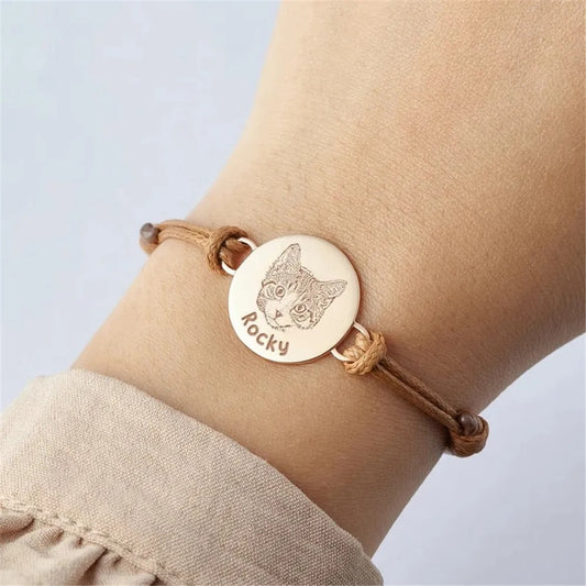 Engraved Pet Face Bracelet